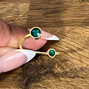 ALEX+ANI Emerald Ring Wrap, May Birthstone